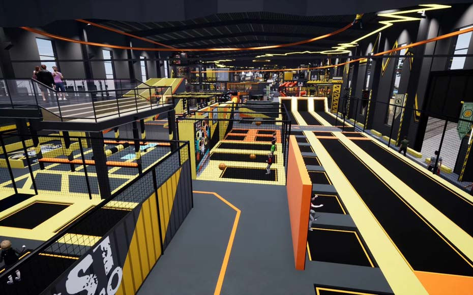 蹦床公園實物照片